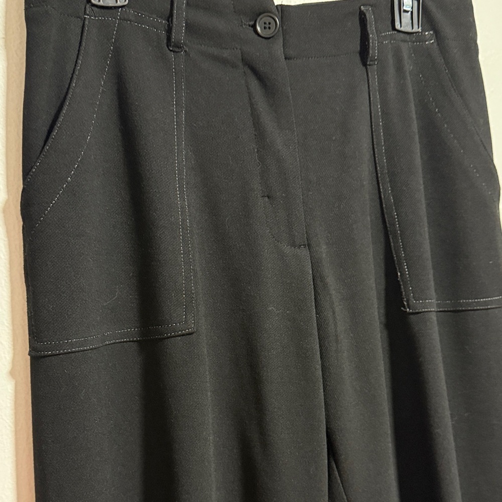 Max Studio Black wide leg crop pants